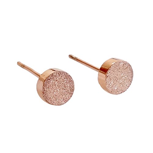 Product Cover M&T 2015 14K Rose Gold Dust Plated Stud Earring, Stainless Steel A Pair with Gift Box, 5mm Stud Earrings 001