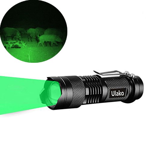 Product Cover Ulako Single 1 Mode Zoomable LED 150 Yard Green Light Flashlight Torch For Fishing Hunting Detector