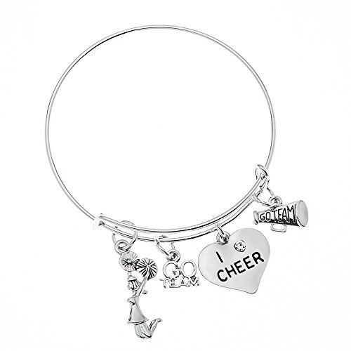 Product Cover Infinity Collection Cheer Bracelet- Cheerleading Bracelet- Adjustable Cheerleader Charm Bangle Bracelet- Cheer Jewelry for Cheerleaders & Cheer Coaches