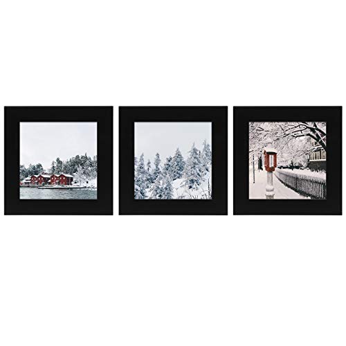 Product Cover Golden State Art, Smartphone Instagram Frame Collection, Set of 3, 4x4-inch Square Photo Wood Frames, Black