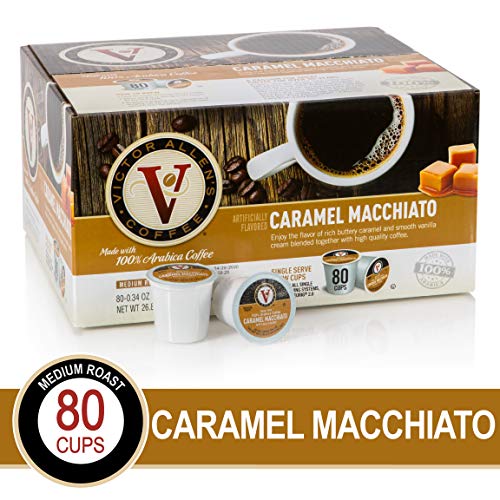 Product Cover Caramel Macchiato for K-Cup Keurig 2.0 Brewers, Victor Allen's Coffee Medium Roast Single Serve Coffee Pods, 80 Count