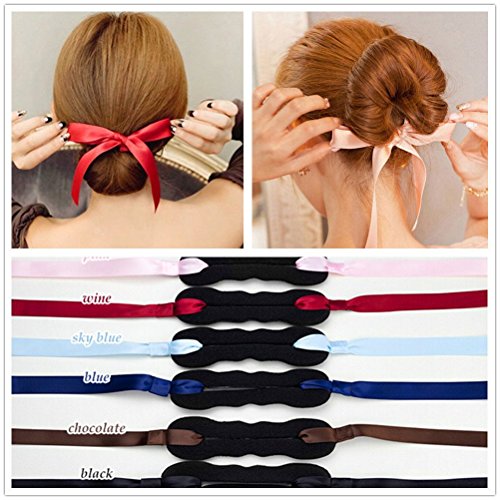 Product Cover 3Pieces Elegant Cloth Magic Clip French Twist Bum Makder Holder Roll Rings Donut Updo Chignon Former Pads Foam Sponge Hairstyling Curler Braid Ponytail Hair Style Styling Tool Party Hair Accessories