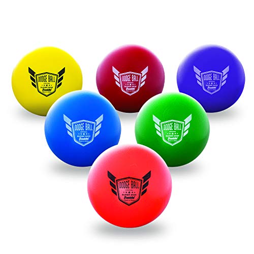 Product Cover Franklin Sports Dodgeball Ball Set - Superskin-Coated Foam Balls for Playground Games - Small Dodgeballs for Gymnasium Games - Easy-Grip Foam Balls - Won't Shred or Tear for Hours of Fun