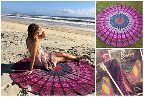 Product Cover The Boho Street Cotton Mandala Roundies, Beach Throw, Indian Mandala Tapestry, Yoga Mat, Picnic Mat, Table Throw