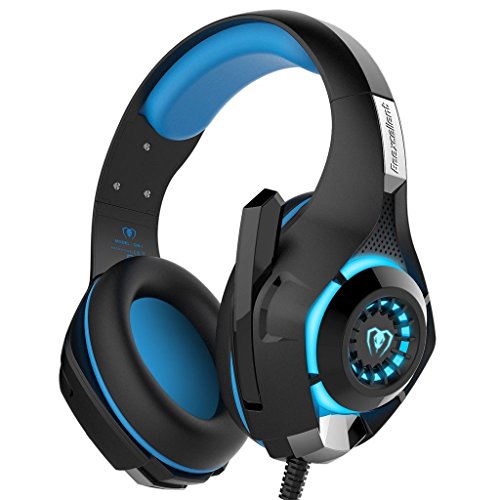 Product Cover YUNQE Gaming Headset for Xbox One PS4 PC,GM-1 3.5 mm Gaming Headset LED Light Over-Ear Headphones with Volume Control Microphone for PC Xbox one Laptop Tablet Playstation 4 (Blue)