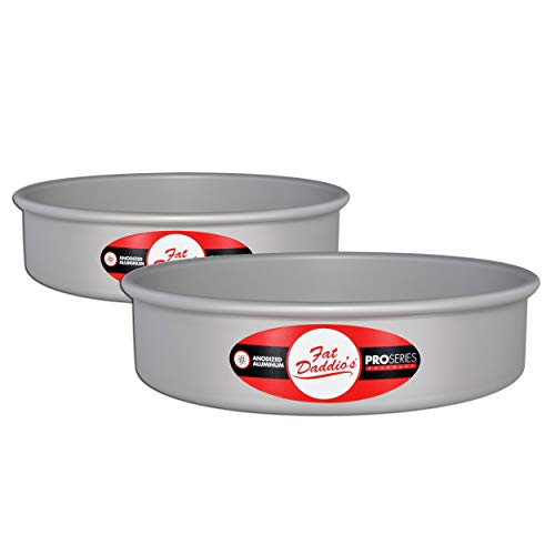 Product Cover Fat Daddio's Anodized Aluminum Round Cake Pan, 6 Inches by 2 Inches, Set of 2