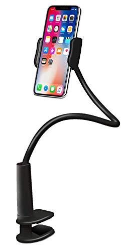 Product Cover Aduro Solid-Grip Phone Holder for Desk - Adjustable Universal Gooseneck Smartphone Stand, with Durable Mount (Black)