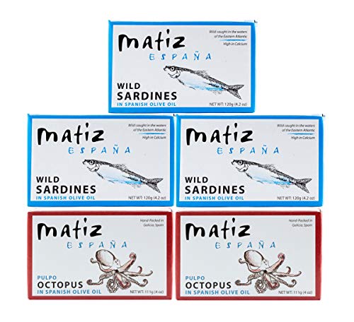 Product Cover Matiz Sardines and Octopus Pulpo in Olive oil (Variety Pack of 5)
