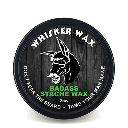 Product Cover Badass Beard Care Mustache Wax For Men, 2 oz - Made with All Natural Butters and Waxes, Medium Hold, Keeps Mustache Looking and Feeling Natural and Soft