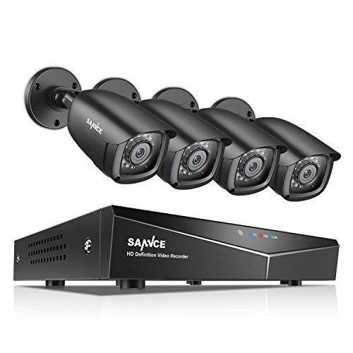 Product Cover SANNCE 4CH HD 1080P Security Camera System DVR and 4x2.0MP Indoor Outdoor IP66 Weatherproof Bullet CCTV Cameras with IR 100ft Night Vision LEDs, Easy Remote Access ,Home Surveillance System,No HDD