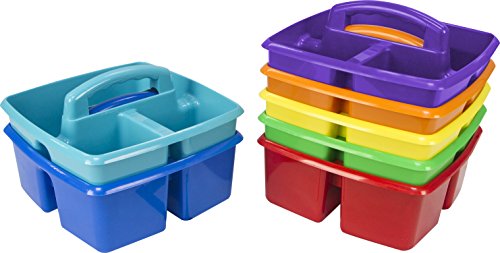Product Cover Storex Classroom Caddy, 9.25 x 9.25 x 5.25 Inches, Assorted Colors, Case of 6 (00940U06C)