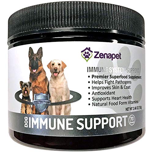Product Cover Zenapet Dog Immune Support-Immune Booster for Dogs-Safeguard Your Dog's Immune System-Premier Superfood Supplement for Your Pet-Natural Vitamins for Dogs in Food Form with Antioxidant Support