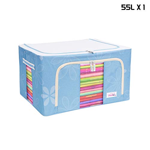 Product Cover BlushBees Oxford Fabric Saree Storage Box (Blue, 55L) - Pack of 1