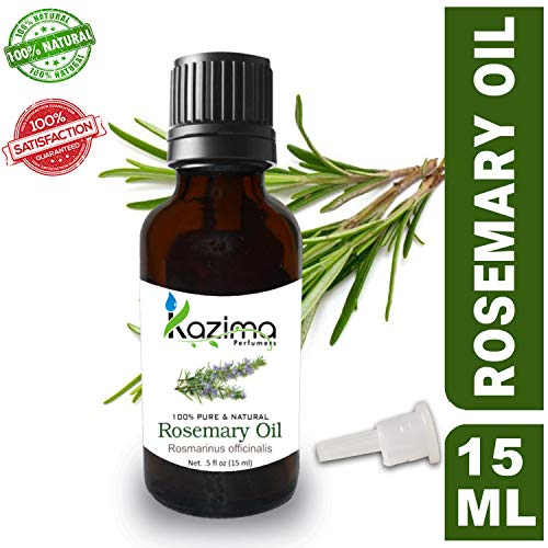 Product Cover KAZIMA Rosemary Essential Oil - 100% Pure Natural & Undiluted For Skin care & Hair treatment (15ml)