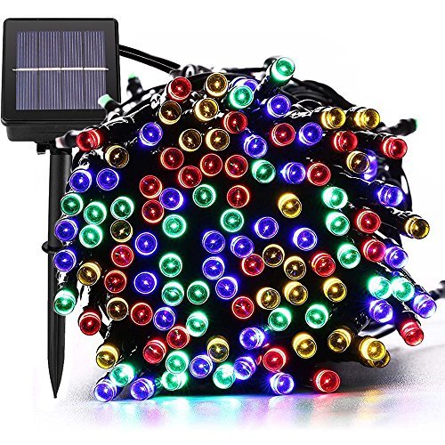 Product Cover [72ft 200 Led] Solar Outdoor String Lights/ Fairy Outside Lighting Yard Patio Decoration, 8 Mode (Steady, Flash), Waterproof, Garden Decor, Halloween, Christmas, Tree, Party, Holiday (Multi-Color)
