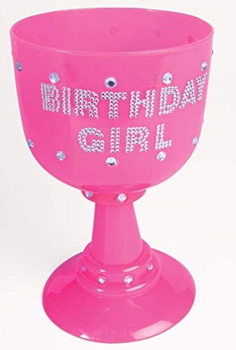 Product Cover Forum Novelties Jumbo Plastic Pink Goblet, Birthday Girl, One Size