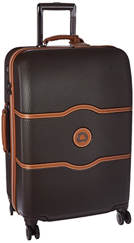 Product Cover DELSEY Paris Chatelet Hard+ Hardside Medium Checked Spinner Suitcase, Chocolate Brown, 24-Inch