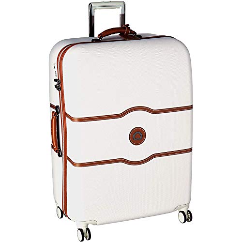 Product Cover DELSEY Paris Chatelet Hard+ Hardside Large Checked Spinner Suitcase, Champagne White, 28-Inch