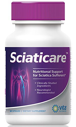 Product Cover Vita Sciences Sciaticare Neurologist Recommended. Sciatica Pain Relief. Lower Lumbar Nerve Formula, Helps Soothe, Protect & Regenerate Nerves. Clinical Strength 60 Ct