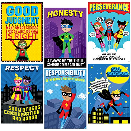 Product Cover Creative Teaching Press Superhero Character Ed, Inspire U Poster 6 Pack (5649)