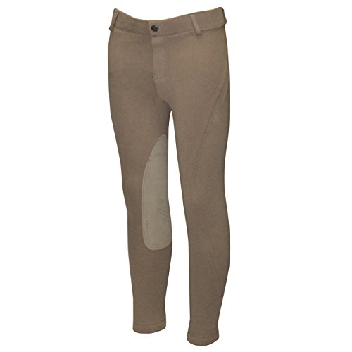 Product Cover ELATION Kids Riding Breeches Girls & Boys Red Label - Pull On Kids Riding Pants, Classic Duff Breeches, Kids Leather Knee Patch w/Elastic Band - Kids Breeches Girls Riding Tights for Beginners