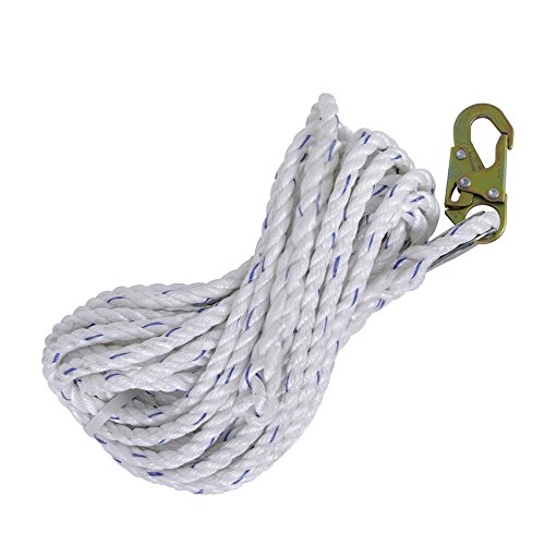 Product Cover Peakworks Fall Protection V84084025 Vertical Lifeline Rope with Back Splice and Snap Hook, 25 ft. Length, White
