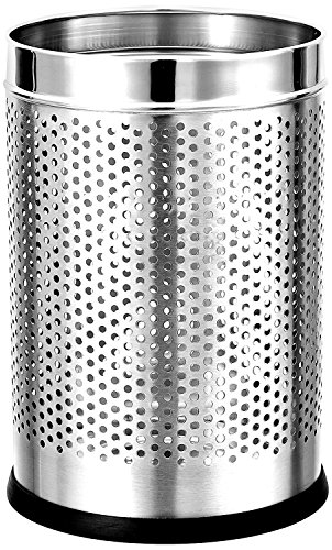 Product Cover Parasnath Stainless Steel Perforated Round Dustbin, 6L (7 X 11 In)(Silver)