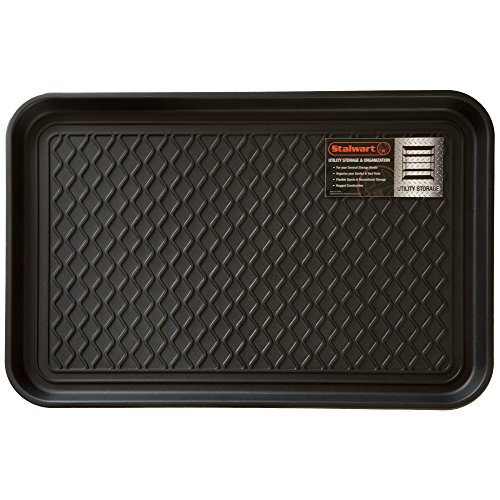 Product Cover Stalwart 75-ST6014 All Weather Boot Tray-Water Resistant Plastic Utility Shoe Mat for Indoor and Outdoor Use in All Seasons (Black), Medium
