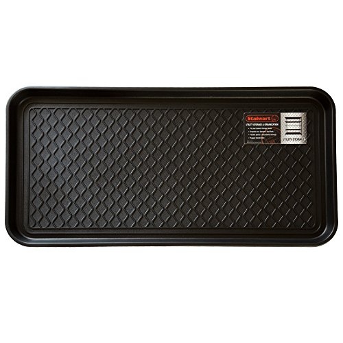Product Cover Stalwart 75-ST6012 All Weather Boot Tray-Water Resistant Plastic Utility Shoe Mat for Indoor and Outdoor Use in All Seasons (Black), Large