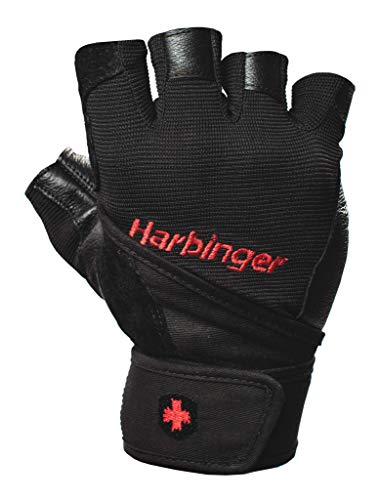 Product Cover Harbinger Pro Wristwrap Weightlifting Gloves with Vented Cushioned Leather Palm (Pair)