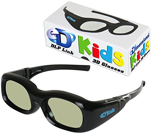 Product Cover KIDS DLP LINK eDimensional Elite 144 Hz Active Rechargeable eD Children's 3D Glasses for All 3D DLP Projectors - BenQ, Optoma, ViewSonic & Endless Others!