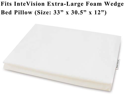 Product Cover InteVision 400 Thread Count, 100% Egyptian Cotton Pillowcase. Designed to Fit The InteVision Extra-Large Foam Wedge Bed Pillow (33