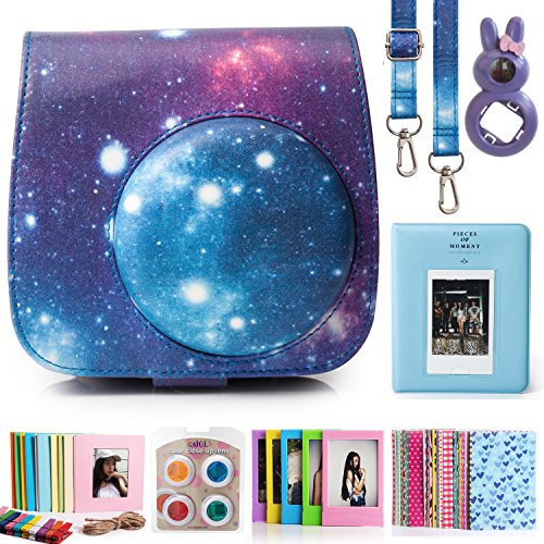 Product Cover CAIUL Compatible Fujifilm Instax Mini 9 Film Camera Bundle with Case, Album, Filters & Other Accessories for Fujifilm Instax Mini 9 8 8+ (Galaxy, 7 Items)