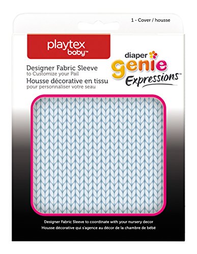 Product Cover Playtex Diaper Genie Expressions Diaper Pail Fabric Sleeve, Blue Knit
