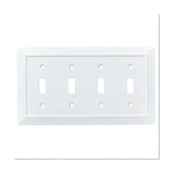 Product Cover Franklin Brass W35251-PW-C Classic Architecture Quad Switch Wall Plate/Switch Plate/Cover, White