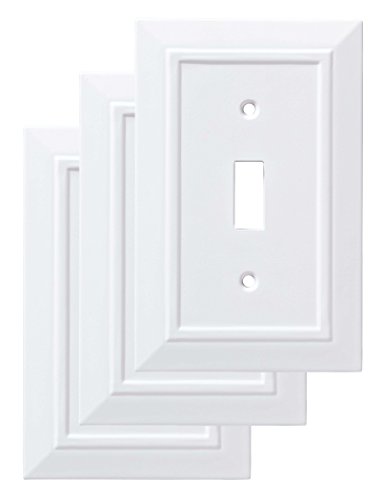 Product Cover Franklin Brass W35241V-PW-C Classic Architecture Single Switch Wall Plate/Switch Plate/Cover, White, 3-Pack