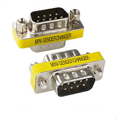 Product Cover BeElion 2PCS Serial RS232 DB9 Pin Gender Male to Male Adapter,Null Modem Gender Connectors