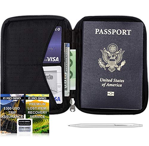 Product Cover Zero Grid Passport Wallet - Travel Document Holder w/RFID Blocking