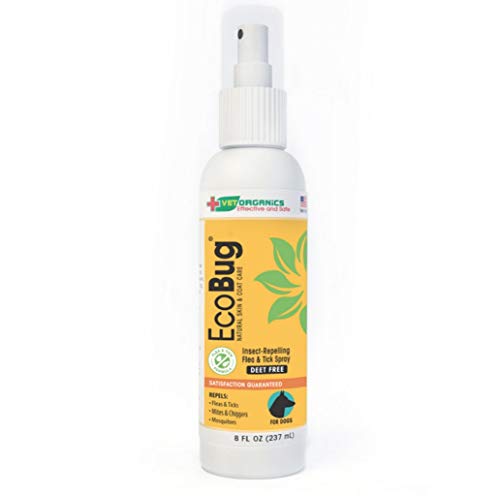 Product Cover Vet Organics EcoBug All-Natural Aromatic Spray for Dogs - The Naturally-Based Aromatic Formula That Fleas and Ticks Hate! 8 oz.