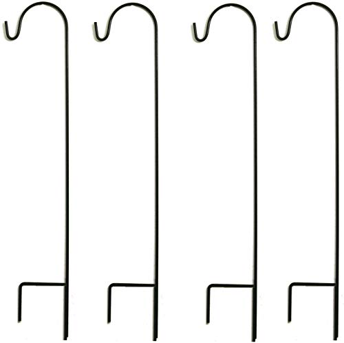 Product Cover Ashman Black Shepherd Hook 48 Inch (4 Pack), 10MM Thick, Super Strong, Rust Resistant Steel Hook Ideal for Use at Weddings, Hanging Plant Baskets, Solar Lights, Lanterns, Bird Feeders and More