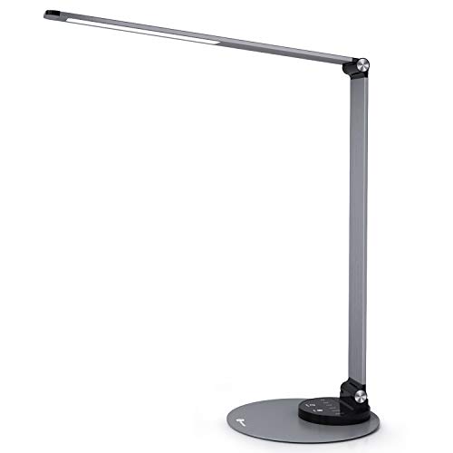 Product Cover TaoTronics Aluminum Alloy Dimmable LED Desk Lamp with USB Charging Port, Table Lamp for Office Lighting, 3 Color Modes & 6 Brightness Levels, Philips Enabled Licensing Program