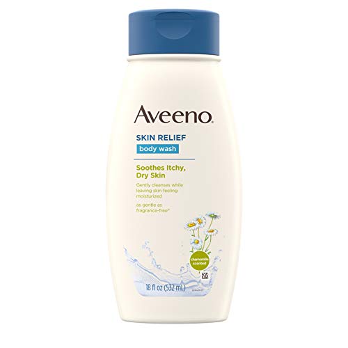 Product Cover Aveeno Skin Relief Body Wash with Chamomile Scent & Soothing Oat, Gentle Soap-Free Body Cleanser for Dry, Itchy & Sensitive Skin, Dye-Free & Allergy-Tested, 18 Fl Oz (Pack of 3)