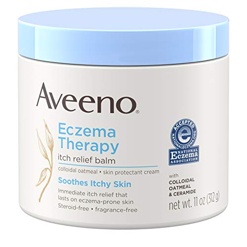 Product Cover Aveeno Eczema Therapy Itch Relief Balm with Colloidal Oatmeal & Ceramide for Dry Itchy Skin, Non-Greasy, Steroid-, Fragrance- & Paraben-Free Moisturizing Skin Protectant Cream, 11 oz