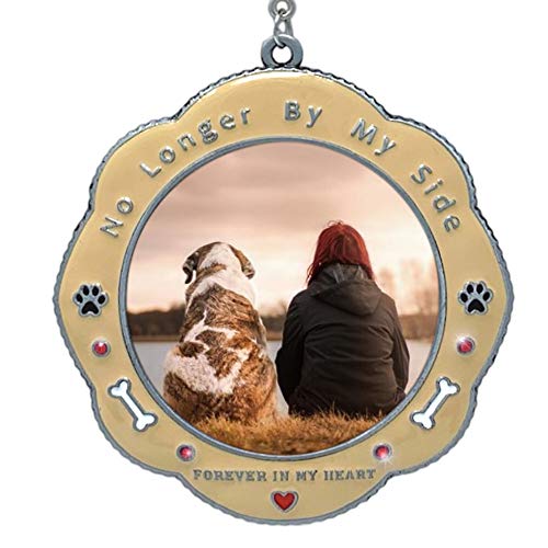 Product Cover BANBERRY DESIGNS Dog Memorial Photo Holder Ornament - No Longer by My Side Forever in My Heart - in Memory Picture Christmas Ornament - Pet Sympathy Gifts -Loss of a Dog Keepsake