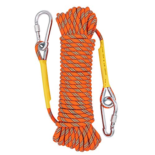Product Cover X XBEN Outdoor Climbing Rope 10M(32ft) 20M(64ft) 30M (96ft) 50M(160ft) Rock Climbing Rope, Escape Rope Climbing Equipment Fire Rescue Parachute Rope (96 Foot) - Orange