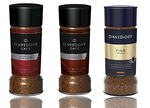 Product Cover Davidoff Caf Rich Aroma, Fine Aroma & Espresso 57 Instant Coffee, 3 Jars Bundle 3.5Oz/100G Each
