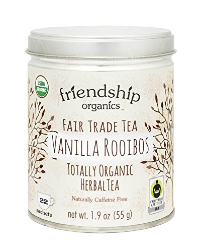 Product Cover Friendship Organics Vanilla Rooibos, Totally Organic and Fair Trade Herbal Tea in Tagless Tea Bags (22 count)