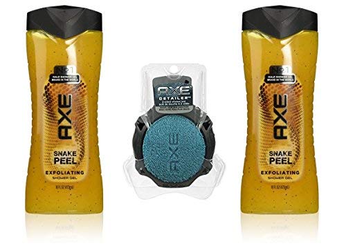 Product Cover Axe Shower Gel, Snake Peel, 16 Fluid Ounce (Pack of 2) With Axe Detailer Shower Tool