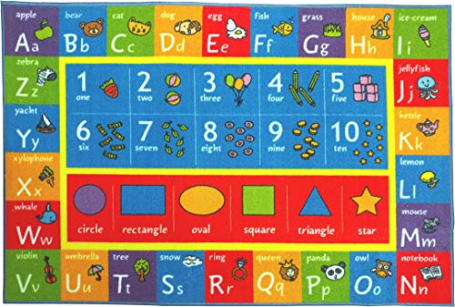 Product Cover Kev & Cooper Playtime Collection ABC, Numbers and Shapes Educational Area Rug - 8'2