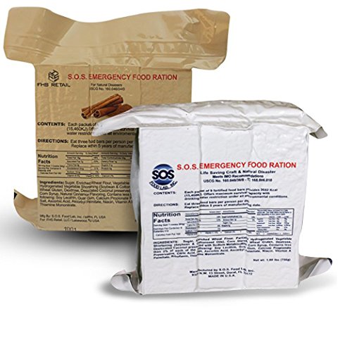 Product Cover S.O.S. Rations Emergency 3600 Calorie Food Bar (Cinnamon + Coconut, 2 Pack)